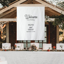 Country Style Welcome To Our Wedding Fabric Sign 