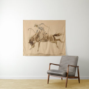 Tapete De Parede Cowboy em um Bucking Horse por Edward Borein