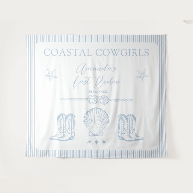 Tapete De Parede Cowgirl Costeira Última Festa de solteira Rodeo (Frente (Horizontal))