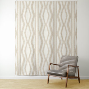 Tapete De Parede Cozy Abstrato Linen Cream Geométrico