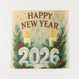 Tapete De Parede cozy happy new year 2026 party backdrop