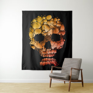 Tapete De Parede Crânio de Pedra – Arte Gótica Única Inspirada em R