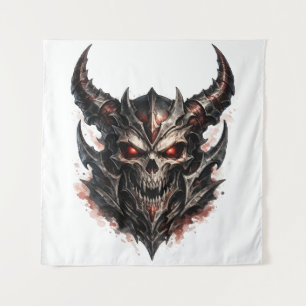 Tapete De Parede Cranio Demoníaco com Chifres