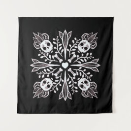 Tapete De Parede Crânio engraçado do gótico Kawaii Harajuku Black