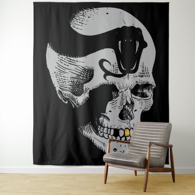 Tapete De Parede Crânio Gótico com Cobra (In Situ)