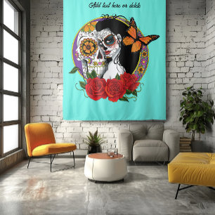 Tapete De Parede Crânios Açucarados Art Nouveau