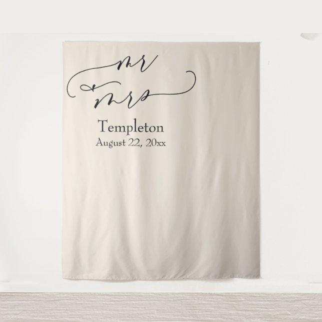 Tapete De Parede Creme Sr. & Sra. Simple Lighted Photo Backdrop (Frente)