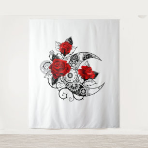 Tapete De Parede Crescente Mecânico com Rosas vermelhas