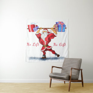 Tapete De Parede Criador de Portes Divertido Papai Noel com present