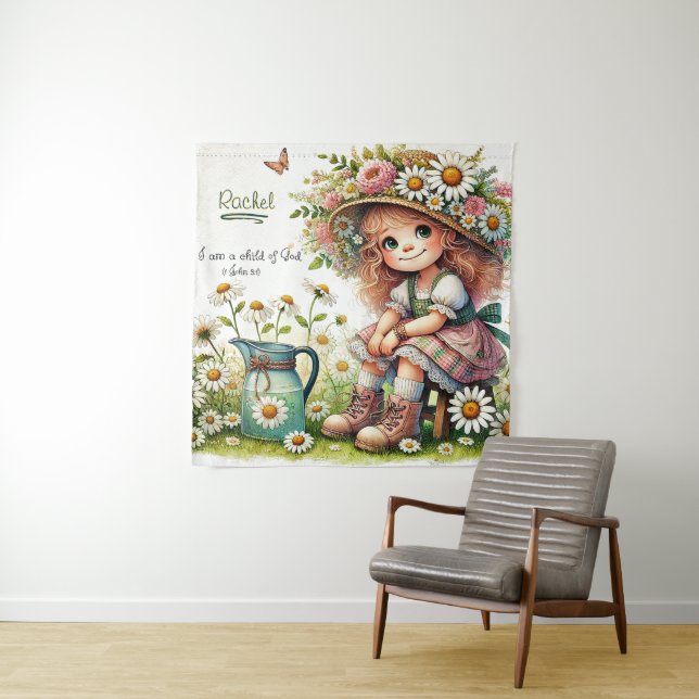 Tapete De Parede Criança Personalizada da Margarida de Deus (In Situ)