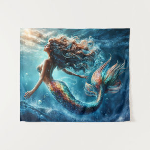 Tapete De Parede Criatura de fantasia de moça-de-sereia do Dreamy o