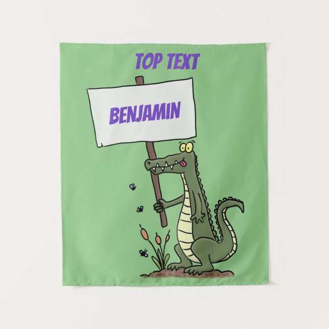 Tapete De Parede Crocodilo engraçado, alinhador com cartoon (Frente)