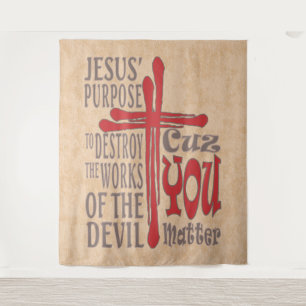 Tapete De Parede Cruz de Cristo vermelhos cai porque você importa