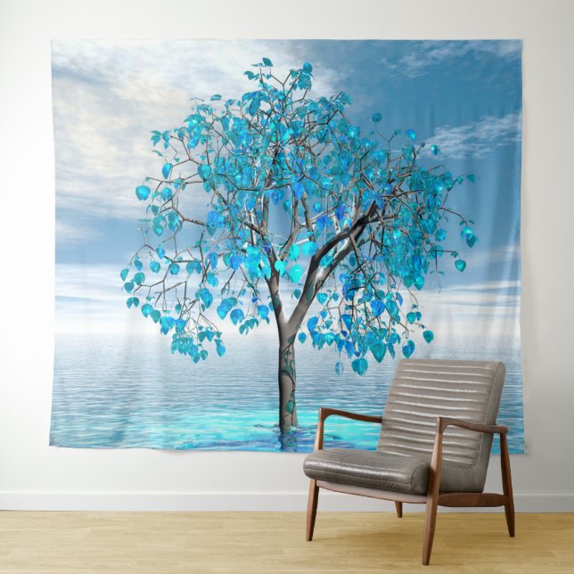 Tapete De Parede Crystal Blue Tree (In Situ (Horizontal))