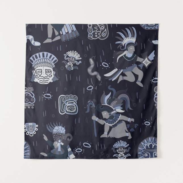 Tapete De Parede Cultura Incan: Padrão Gráfico Invisível (Frente)