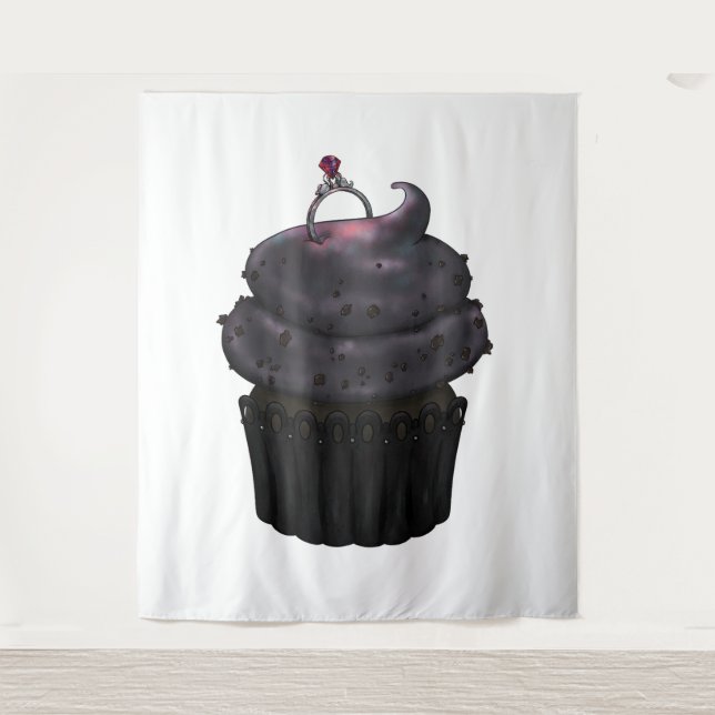 Tapete De Parede Cupcake Doce Engajamento (Frente)