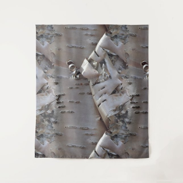 Tapete De Parede Curly Birch Bark Tree Rustic (Frente)