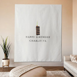 Tapete De Parede Custom Birthday Cake Name Flag Fabric Banner 