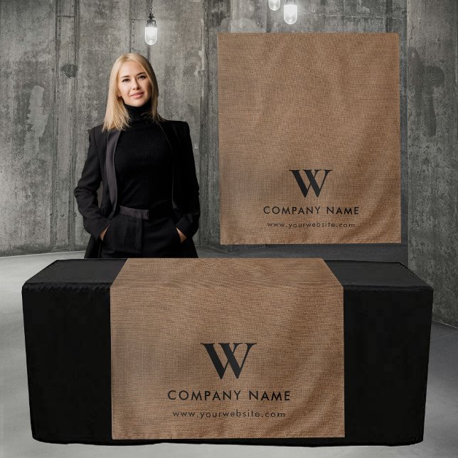 Tapete De Parede Custom Business Table Runner Banner Brown Linen (Custom Business Table Runner Banner Brown Linen Tapestry)