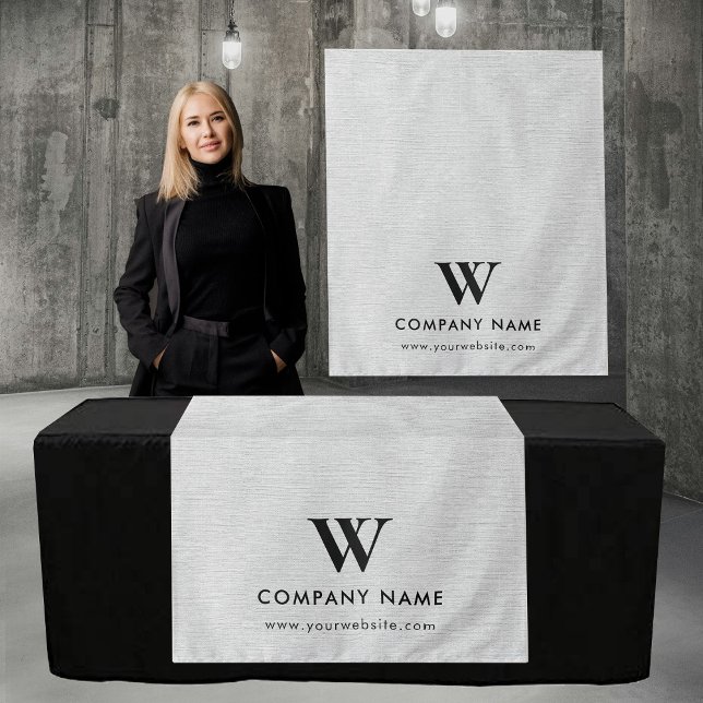 Tapete De Parede Custom Business Table Runner Banner Gray Linen (Custom Business Table Runner Banner Gray Linen Tapestry)