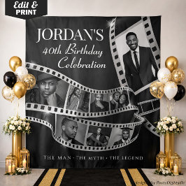 Tapete De Parede Custom Filmstrip Backdrop Hollywood Party Tapestry