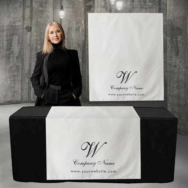 Tapete De Parede Custom Linen Business Table Runner Banner Script (Custom Linen Business Table Runner Banner Script Tapestry)