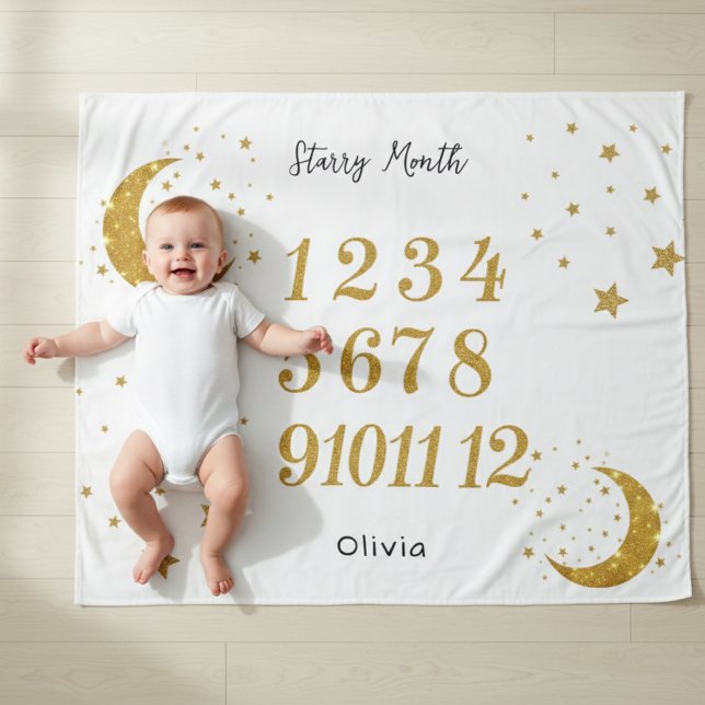 Tapete De Parede Customizable Starry Month Milestone Tapestry  (Criador carregado)
