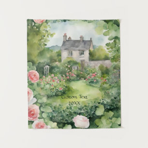 Tapete De Parede Custon Aestic Watercolor Irish VIlage Cottage