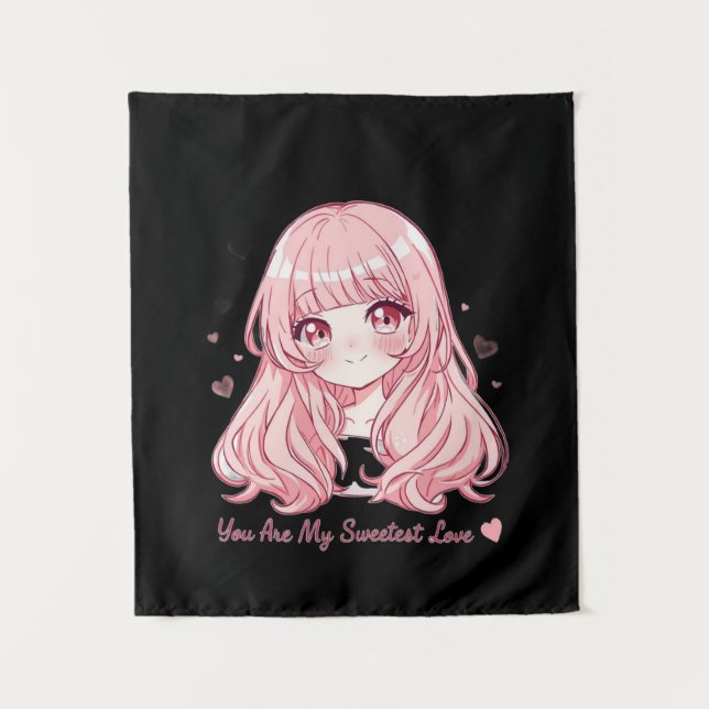 Tapete De Parede Cute Anime Valentine Sweatshirt (Frente)