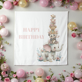 Tapete De Parede Cute Boho Teddy Bear Birthday Party
