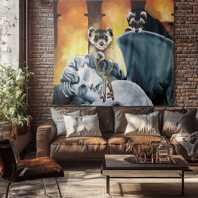 Tapete De Parede Cute Ferret Keys Cherub (Criador carregado)