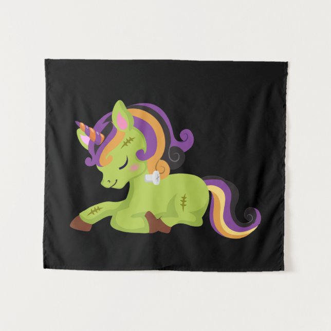Tapete De Parede Cute Frankenstein Unicorn Halloween (Frente (Horizontal))