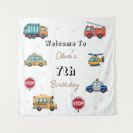 Tapete De Parede Cute Service Vehicle Birthday bash welcome sign