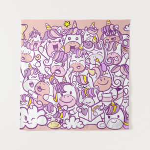 Tapete De Parede Cute Unicorn Pony: Coleção de Doodles Mágicos