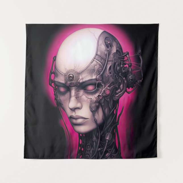 Tapete De Parede Cyborg Girl Legal Teen Pink Neon (Frente)