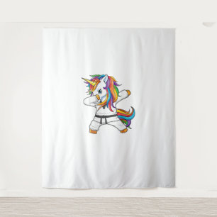 Tapete De Parede Dabbing Unicorn Karate Taekwondo Kids Girls Martia