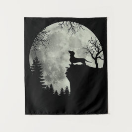 Tapete De Parede Dachshund E Lua Halloween