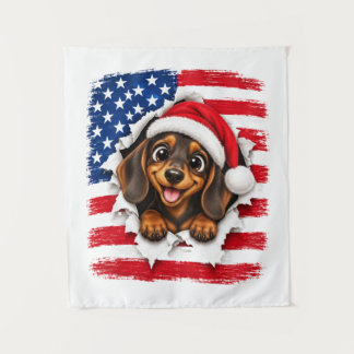 Tapete De Parede Dachshund Natal Americano