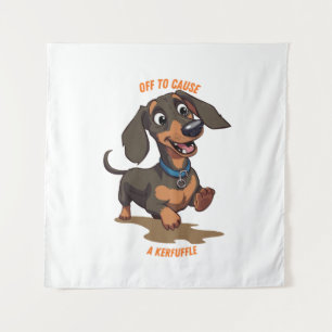 Tapete De Parede Dachshund Pronto Para Causar Uma Confusão