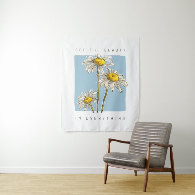 Tapete De Parede Daisy Flowers Beauty Slogan (In Situ)