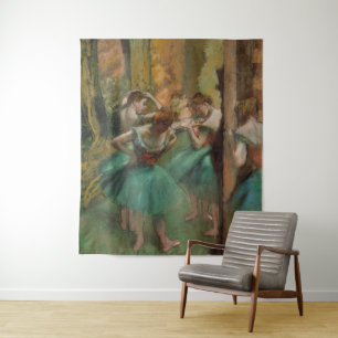 Tapete De Parede Dançarinos, rosa e verde Edgar Degas
