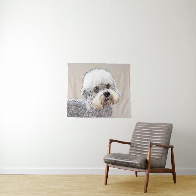 Tapete De Parede Dandie Dinmont Terrier pintando pintura original d (In Situ (Horizontal))