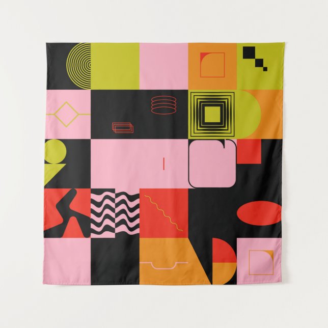 Tapete De Parede Deconstructed postmodern inspired artwork of abstr (Frente)