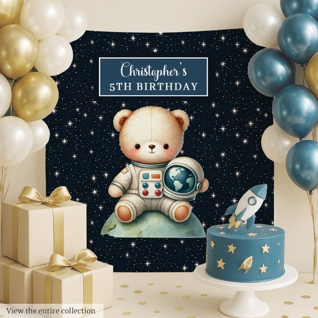 Tapete De Parede Decor de Parede do Urso Espacial Personalizado par (Personalized Space Bear Wall Decor for Boys)