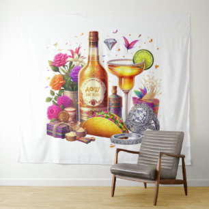 Tapete De Parede Decoração de casamento brilhante Fiesta floral Tac