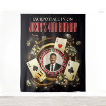 Decoração de cassino de pôquer com foto personaliz