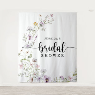 Tapete De Parede Decoração de Fundo de Chá de Noiva com Flores Silv