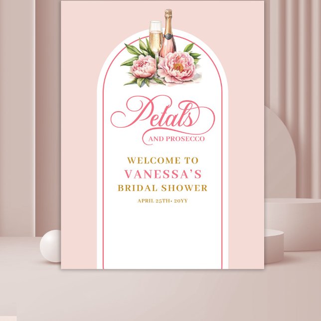 Tapete De Parede Decoração de parede moderna com pétalas e prosecco (Modern petals and prosecco celebration wall décor)