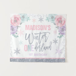 Tapete De Parede Decorações de Aniversário de 1 Ano Winter ONEderla