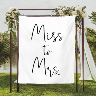 Tapete De Parede Decorações de Fundo para Chá de Noiva Miss to Mrs.